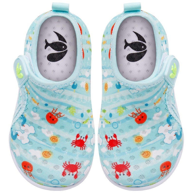 FEETCITY Water Shoes Kids Quick-Dry Aqua Shoe Barefoot Water Sports Socks for Baby Girls and Boys Swim Beach Crab 12-18 Months Infant - Image 2